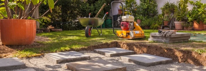 Pflastern verlegen im Garten